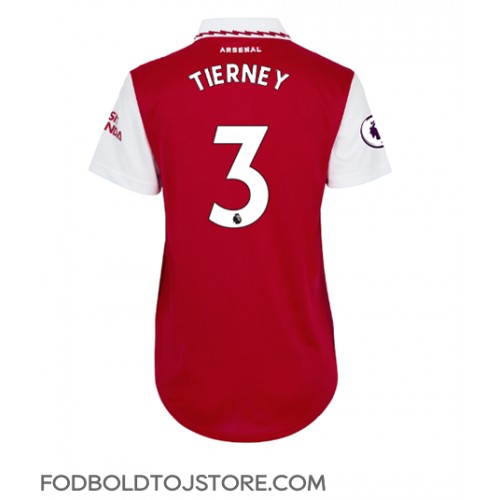 Arsenal Kieran Tierney #3 Hjemmebanetrøje Dame 2022-23 Kortærmet